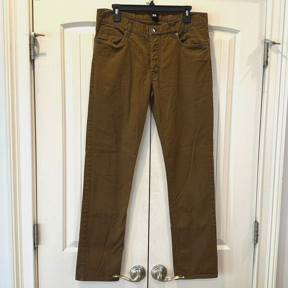 Women's H&M Slim Fit Copper Brown Stretch Jeans Size 33 - Picture 1 of 3
